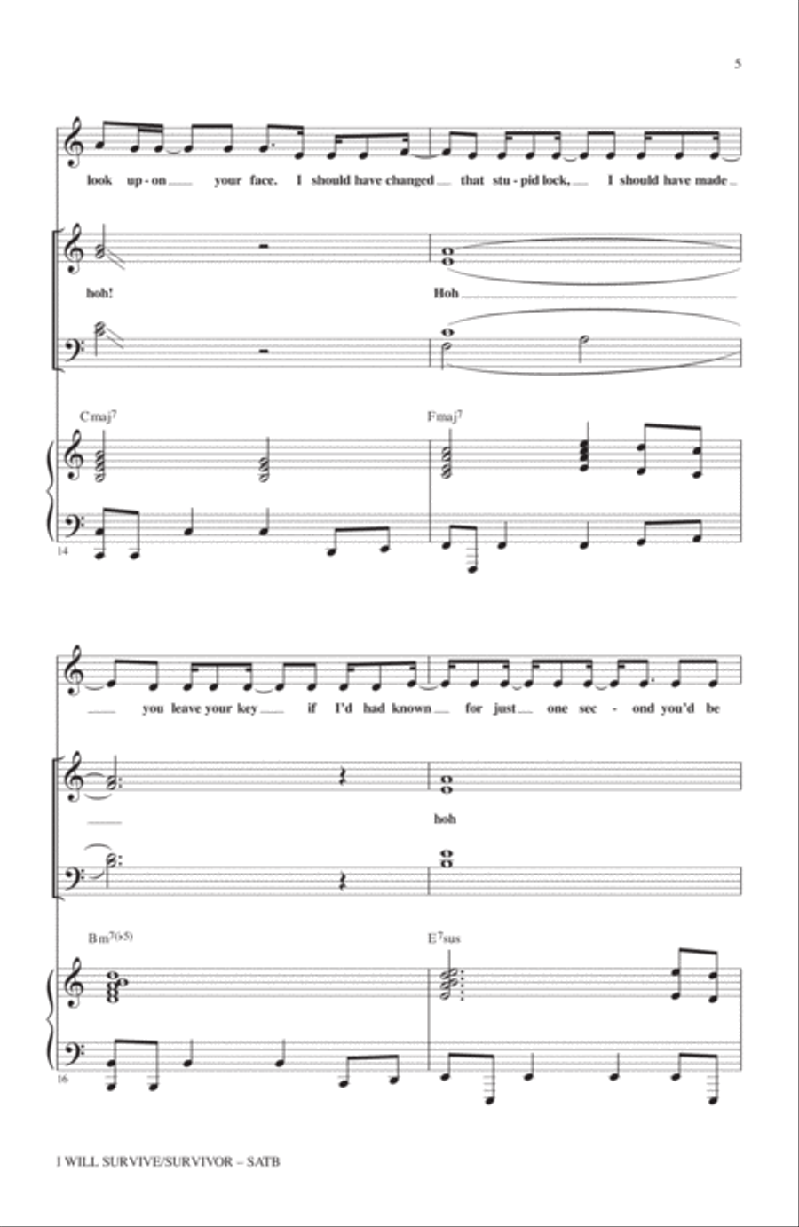 I Will Survive/Survivor (arr. Mark Brymer) 4-Part scores gallery preview page 4