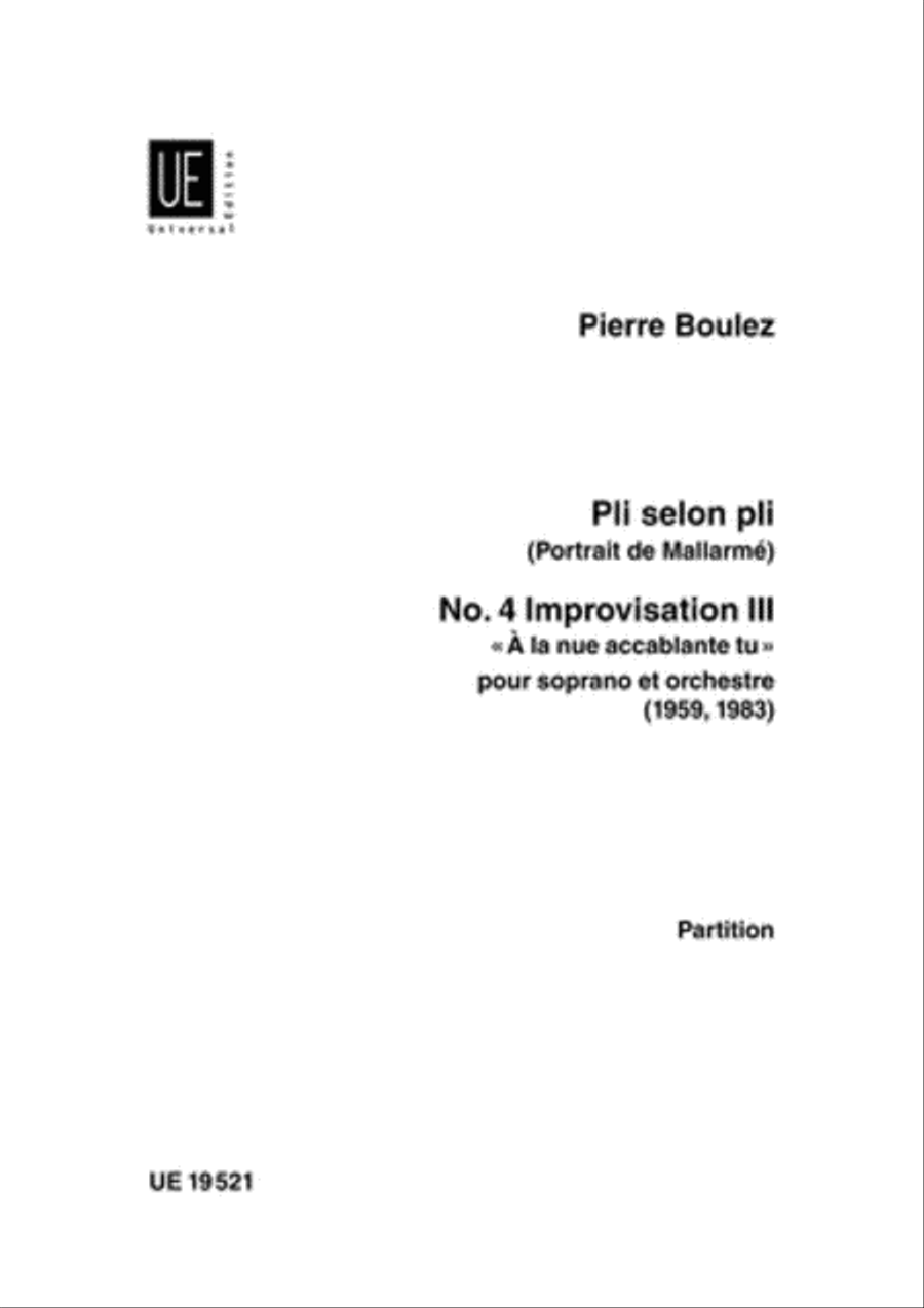 Improvisation 3, Score