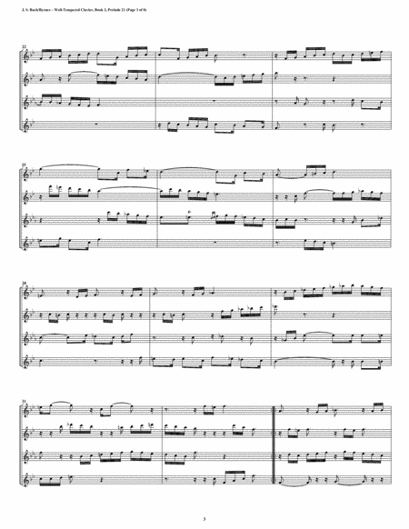 Prelude 21 from Well-Tempered Clavier, Book 2 (Flute Quartet) image number null