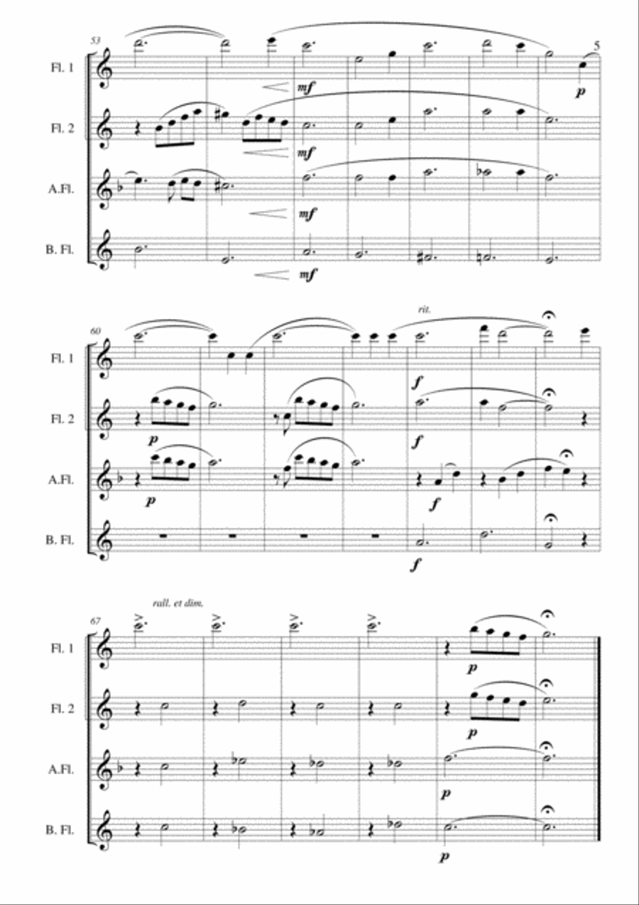 Moon River Flute Quartet scores gallery preview page 5