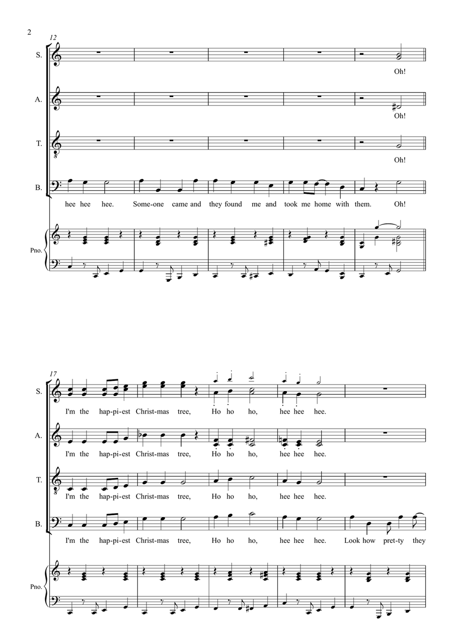 The Happiest Christmas Tree 4-Part scores gallery preview page 2