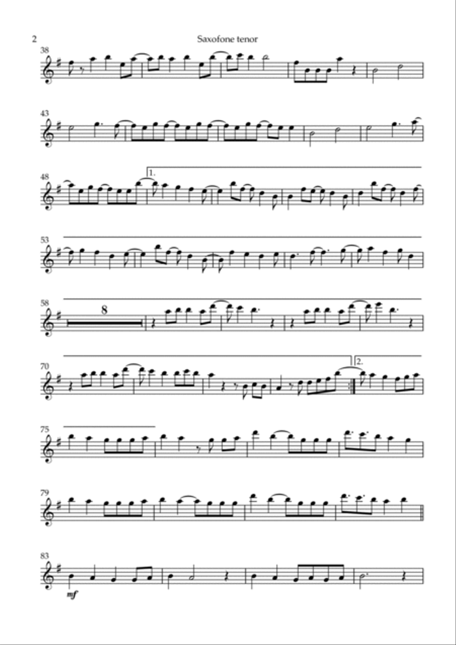 Like Crazy (English Version) Tenor Saxophone scores gallery preview page 2