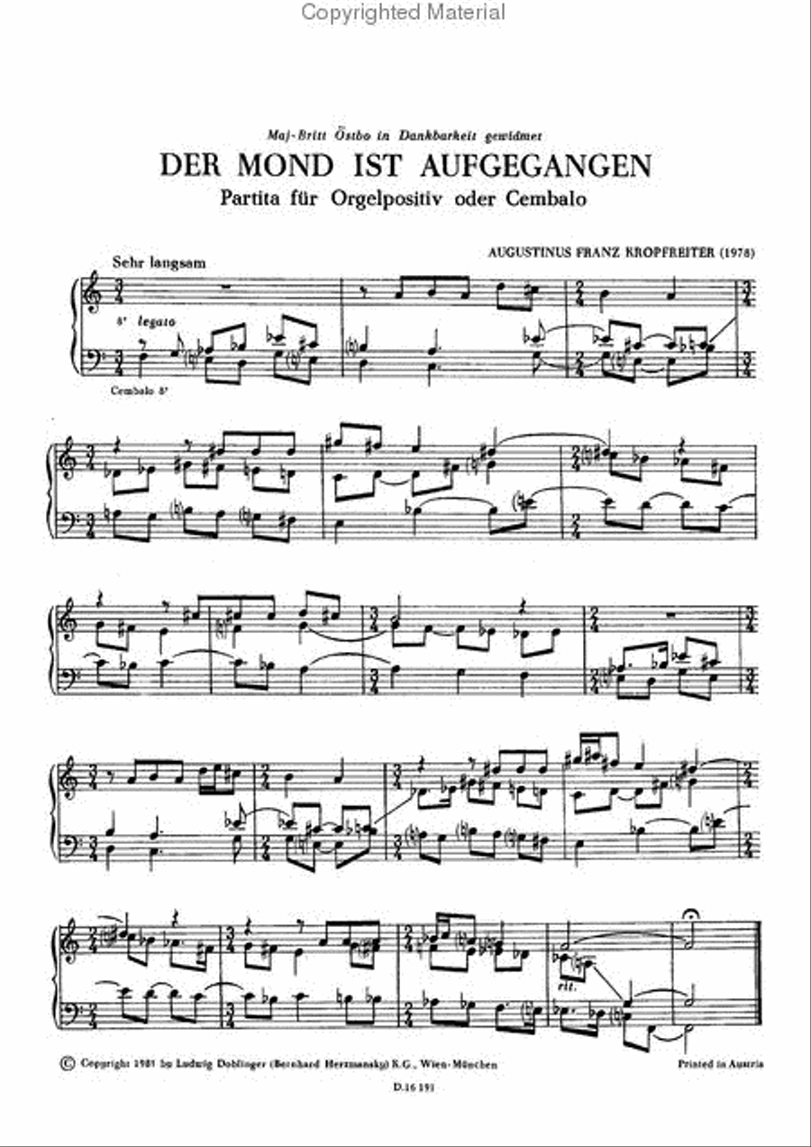 Der Mond ist aufgegangen Der Mond ist aufgegangen Piano scores gallery preview page 2