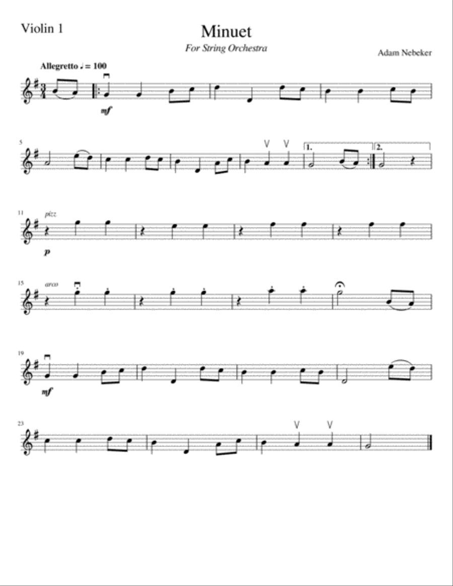Minuet - For String Orchestra String Orchestra scores gallery preview page 3