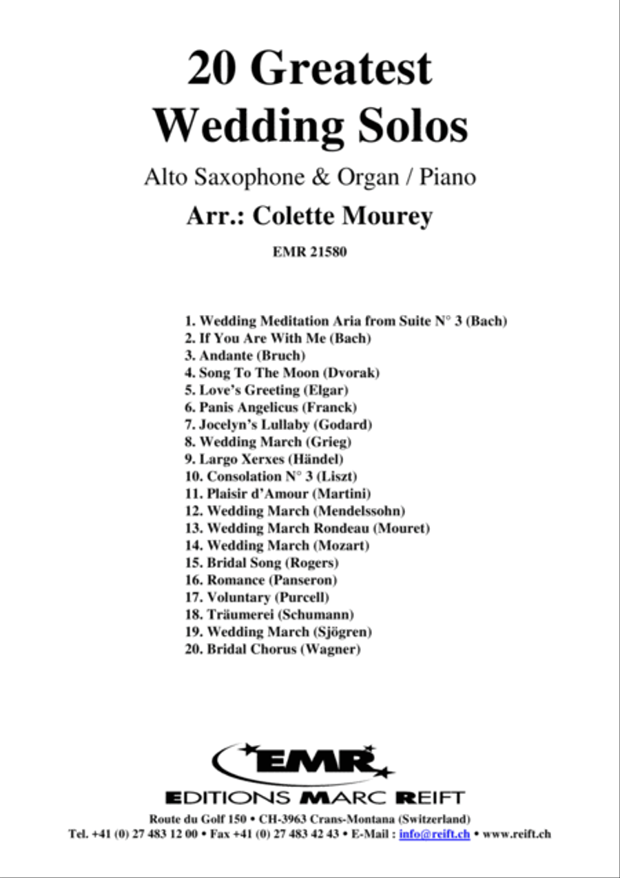 20 Greatest Wedding Solos Alto Saxophone scores gallery preview page 2