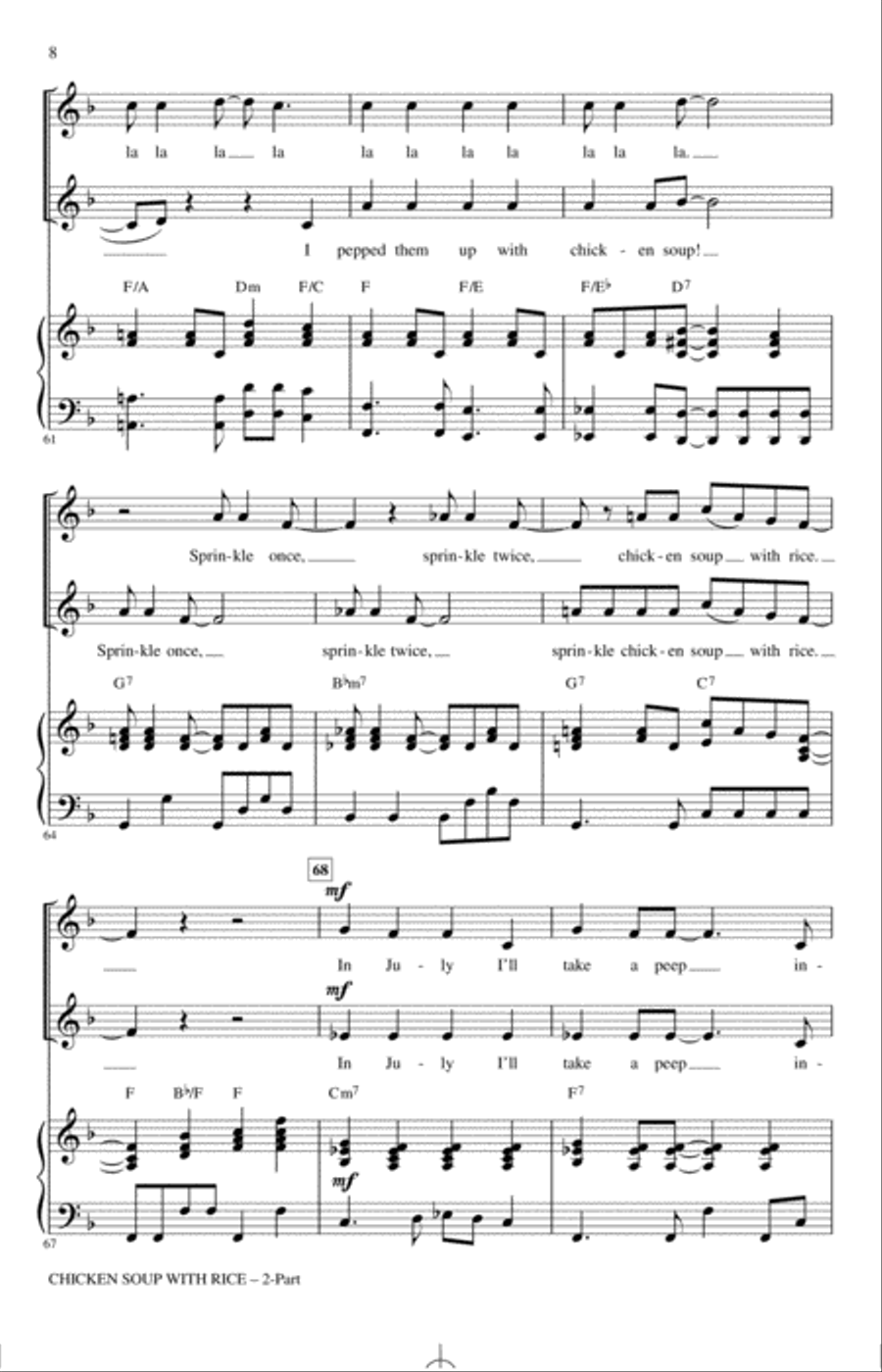 Chicken Soup With Rice (arr. Emily Crocker) 2-Part scores gallery preview page 7