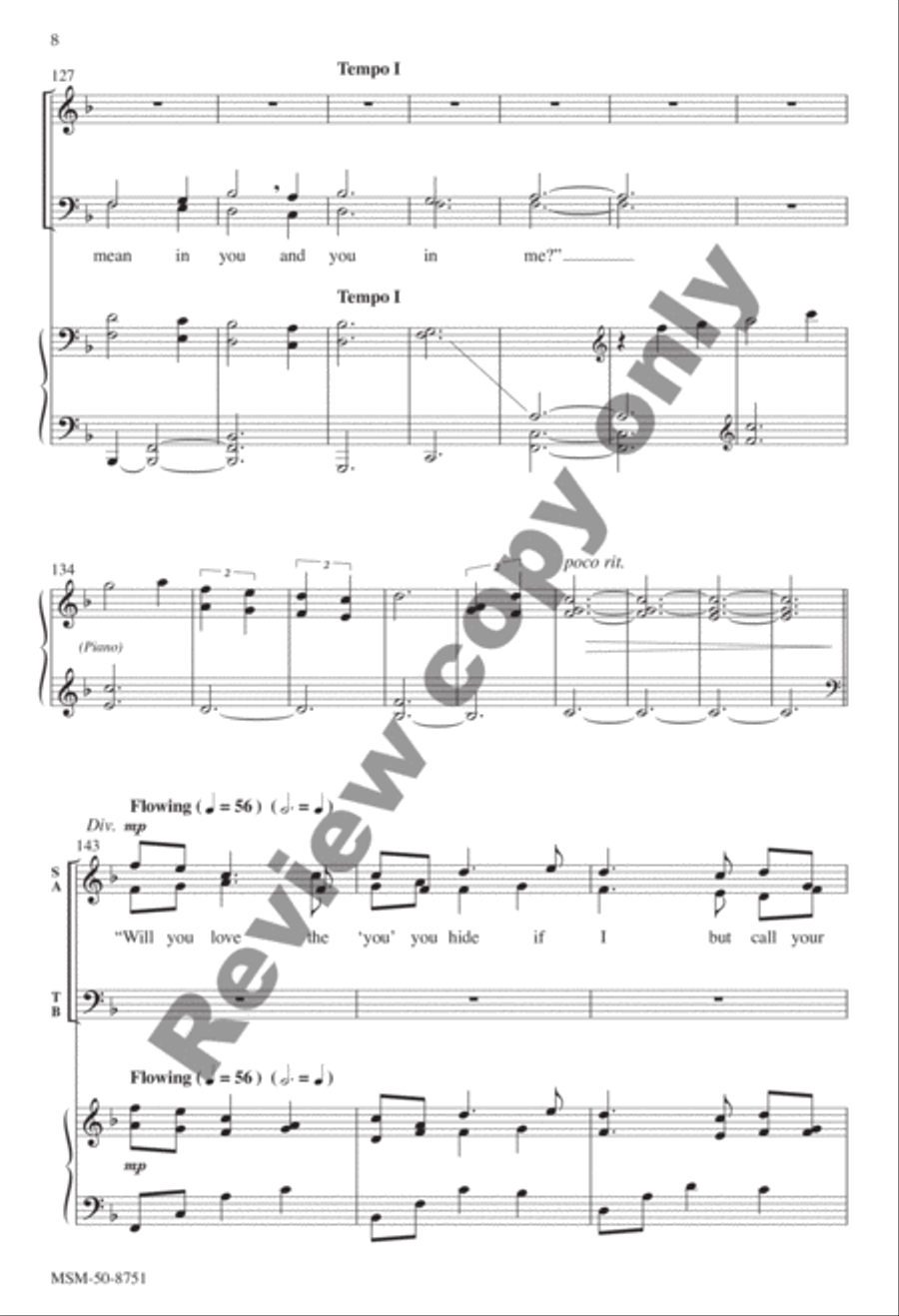 Will You Come and Follow Me 4-Part scores gallery preview page 21