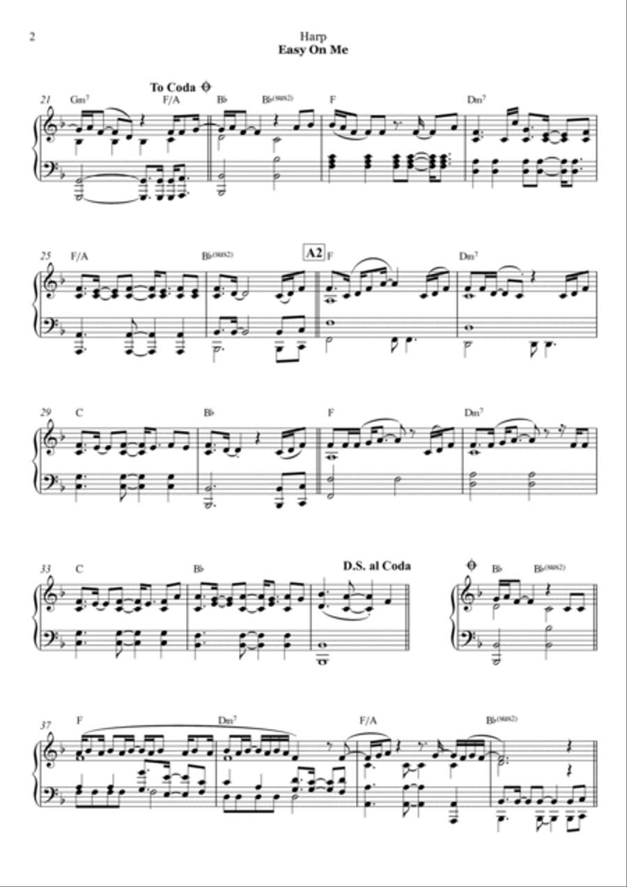 Easy On Me Harp scores gallery preview page 2