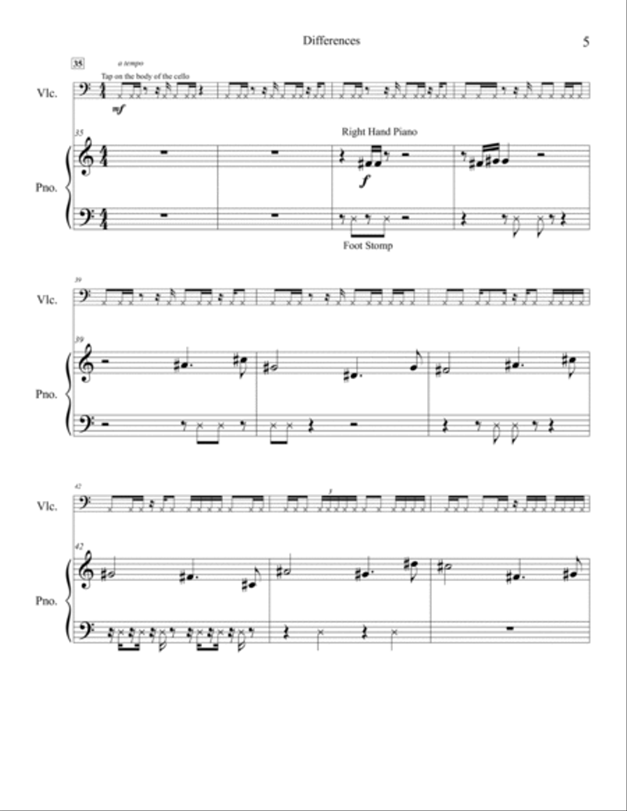 Differences Cello Solo scores gallery preview page 5