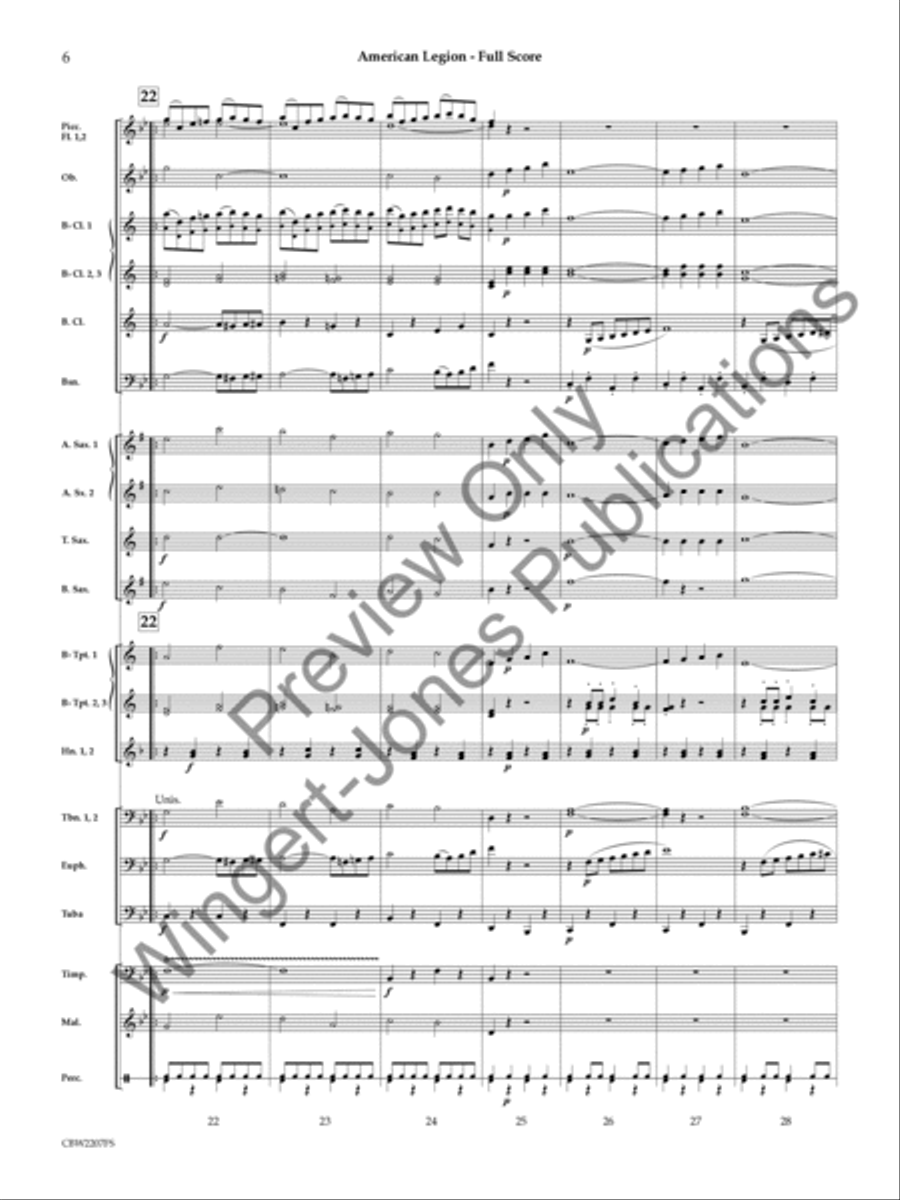 American Legion (Score) Concert Band scores gallery preview page 7