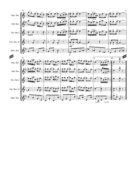 Joplin - “Pineapple Rag” (for Saxophone Quintet SATTB) image number null