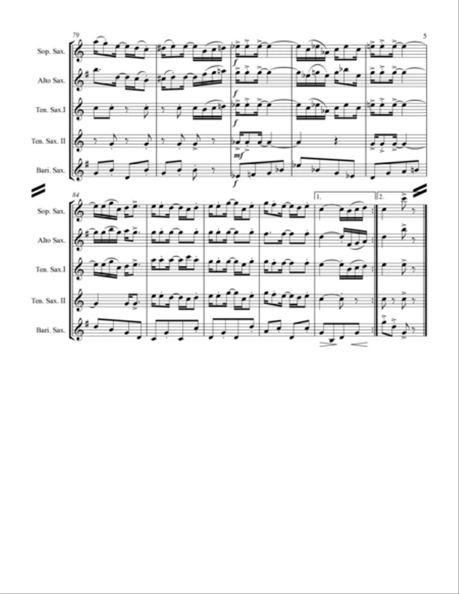 Joplin - “Pineapple Rag” (for Saxophone Quintet SATTB) Joplin - “Pineapple Rag” (for Saxophone Quintet SATTB) Saxophone Quintet scores gallery preview page 6