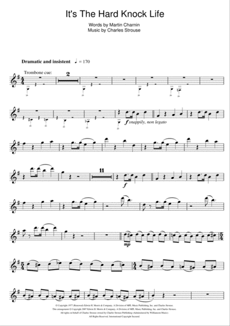 It's The Hard-Knock Life (from Annie) Flute Solo scores gallery preview page 1