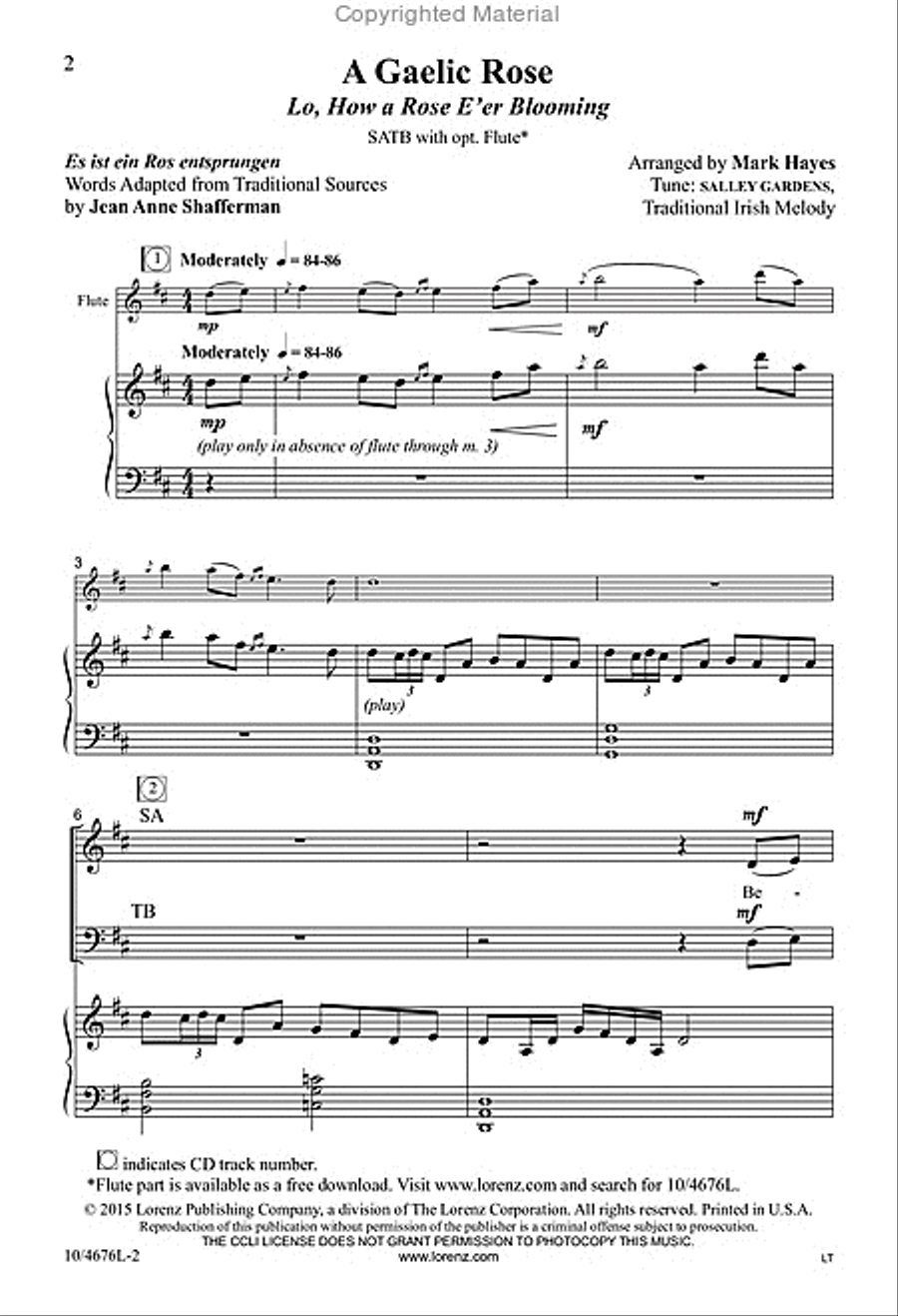 A Gaelic Rose 4-Part scores gallery preview page 2