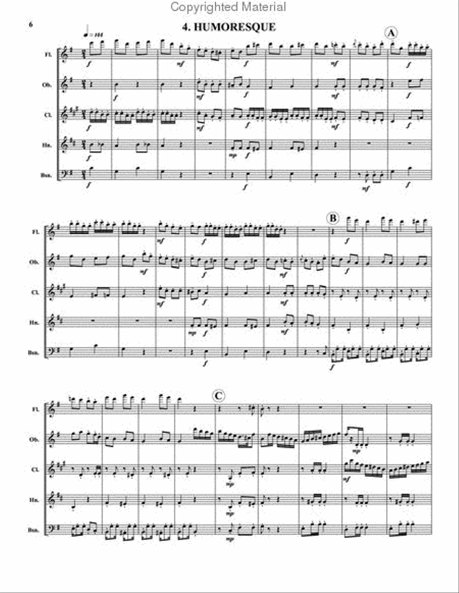 Akvareller Woodwind Quintet scores gallery preview page 4