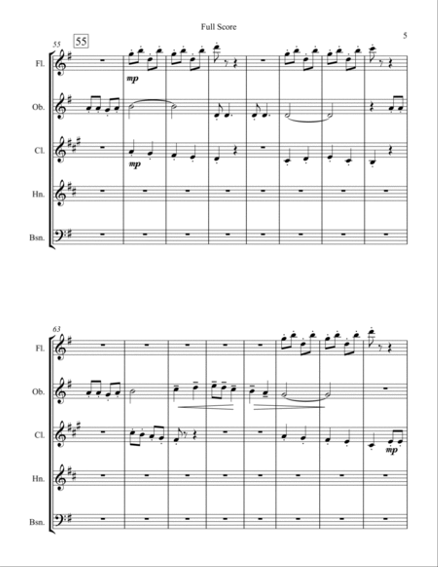 There Is Nothin' Like A Dame Woodwind Quintet scores gallery preview page 5