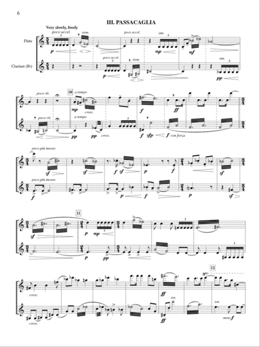 Canonic Variations for Flute and Clarinet, Op. 47 Clarinet scores gallery preview page 4