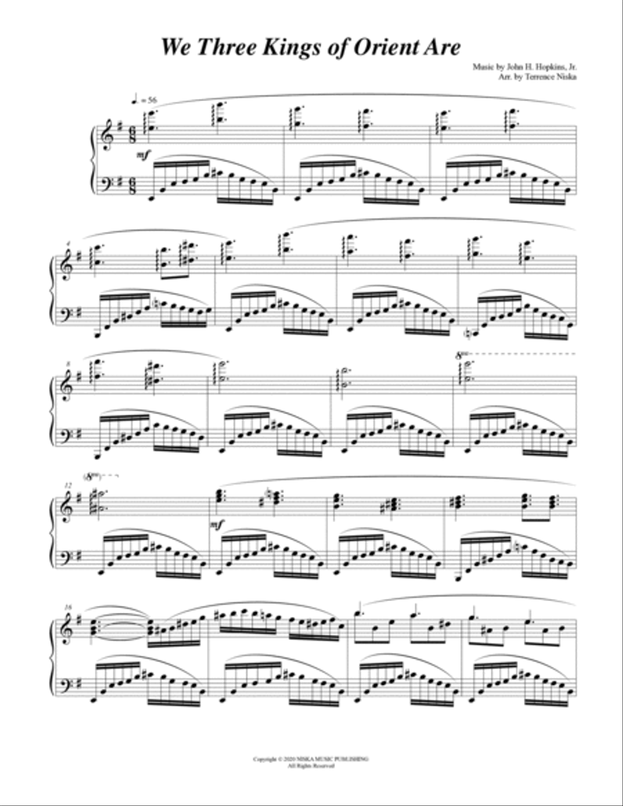 We Three Kings of Orient Are Piano Solo scores gallery preview page 2