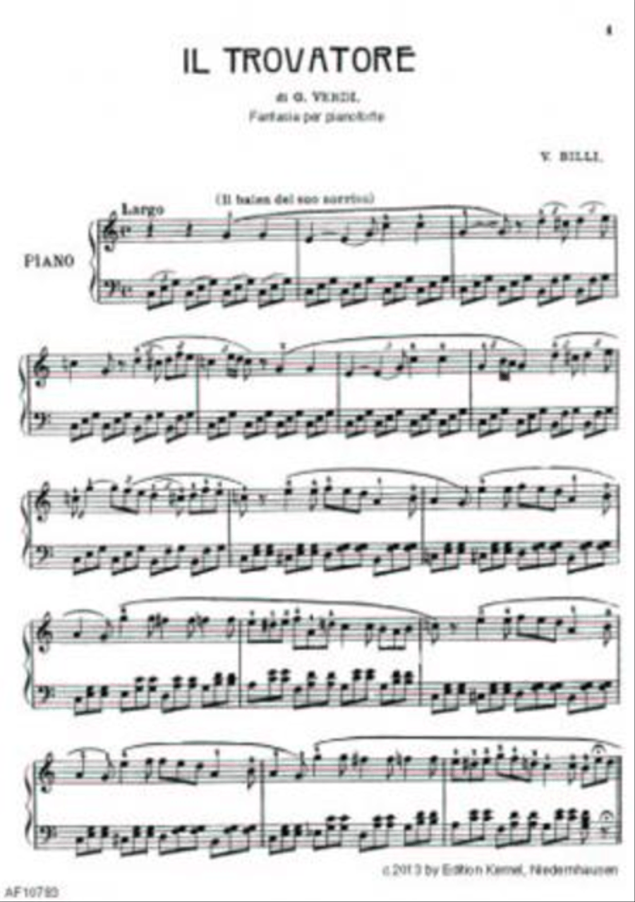 Il Trovatore Il Trovatore Piano Solo scores gallery preview page 1