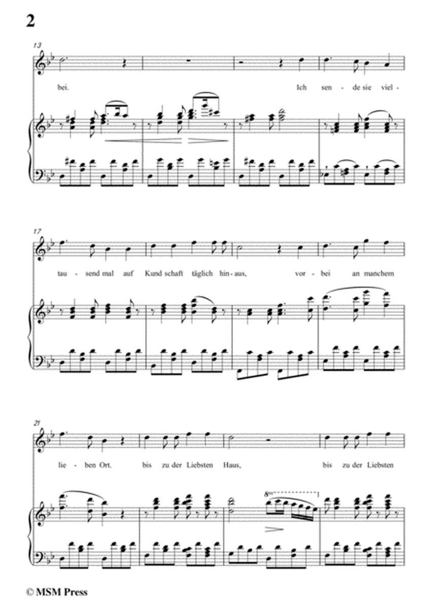 Schubert-Die Taubenpost,in B flat Major,for Voice&Piano image number null