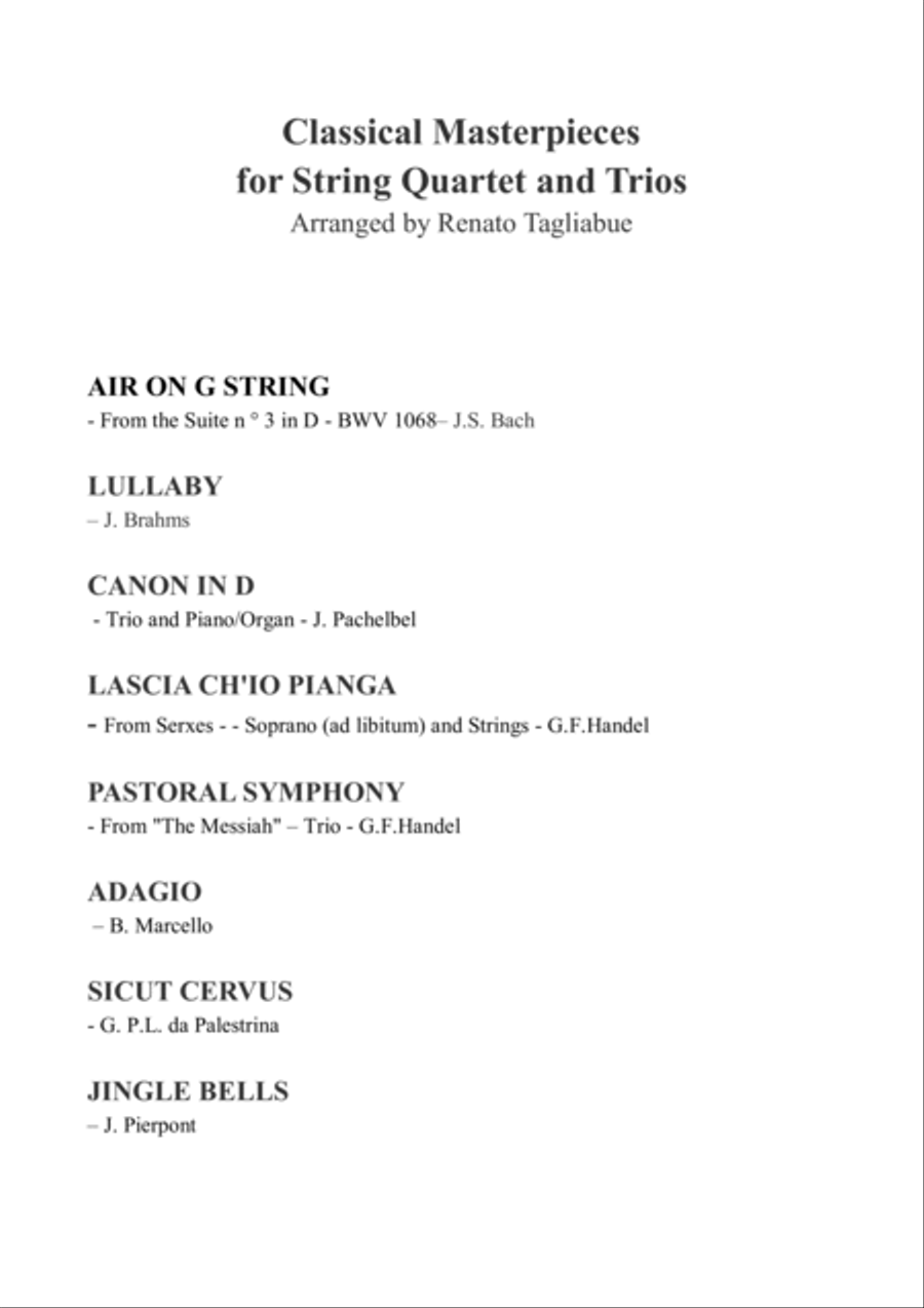 CLASSICAL MASTERPIECES FOR STRING QUARTET AND TRIOS - Look inside Cello scores gallery preview page 2