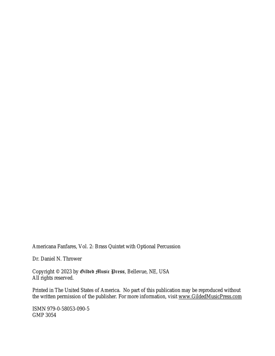 Americana Fanfares, Vol. 2, Op. 137 Brass Quintet scores gallery preview page 2