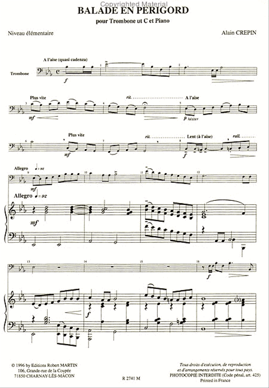 Balade en périgord Balade en périgord Piano Accompaniment scores gallery preview page 2