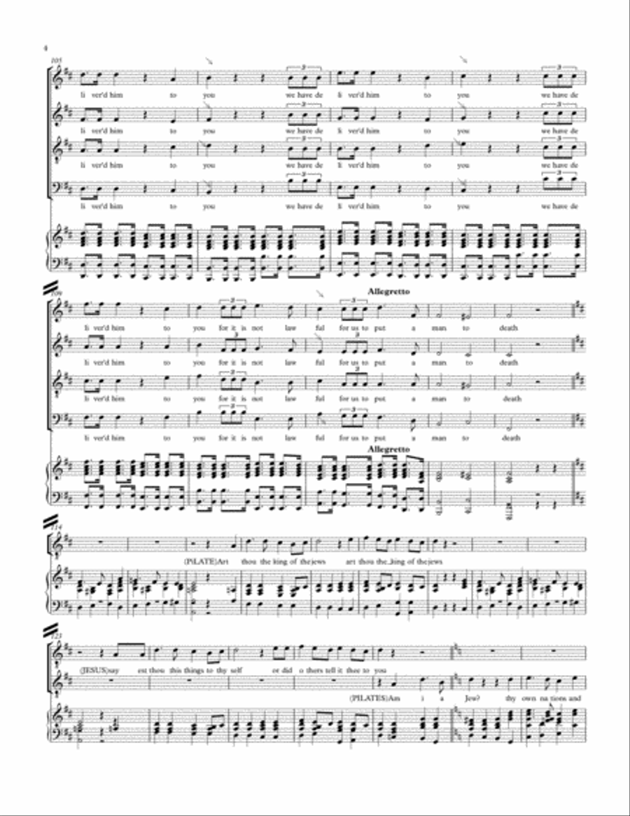 The death and Resurrection opera book part 1 4-Part scores gallery preview page 4
