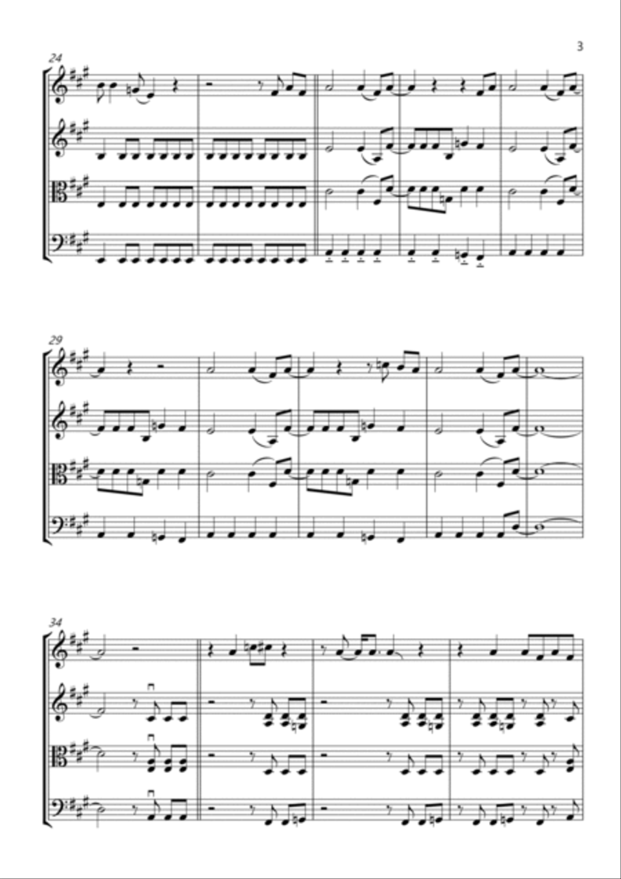 Highway To Hell String Quartet scores gallery preview page 3