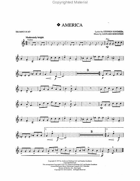West Side Story for Trumpet by Leonard Bernstein Trumpet Solo - Sheet Music