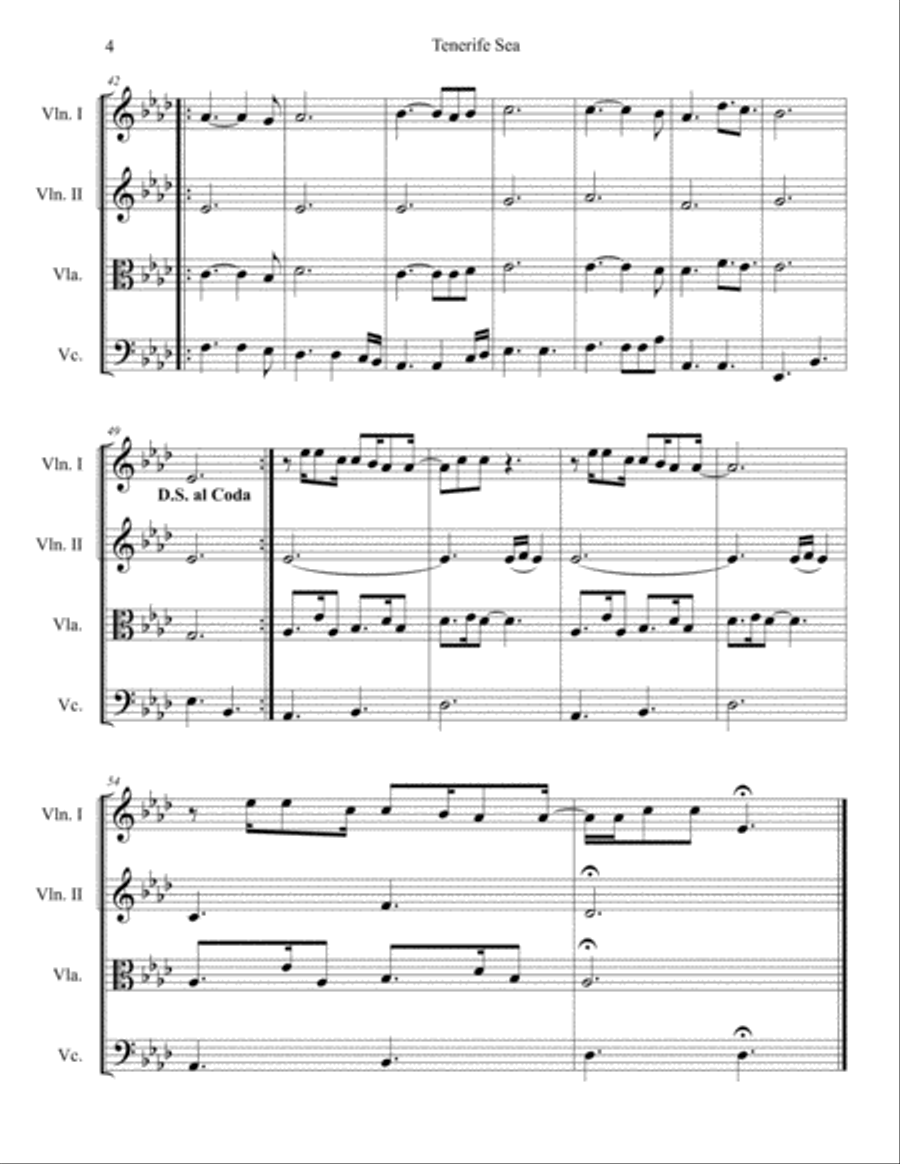 Tenerife Sea Tenerife Sea String Quartet scores gallery preview page 5