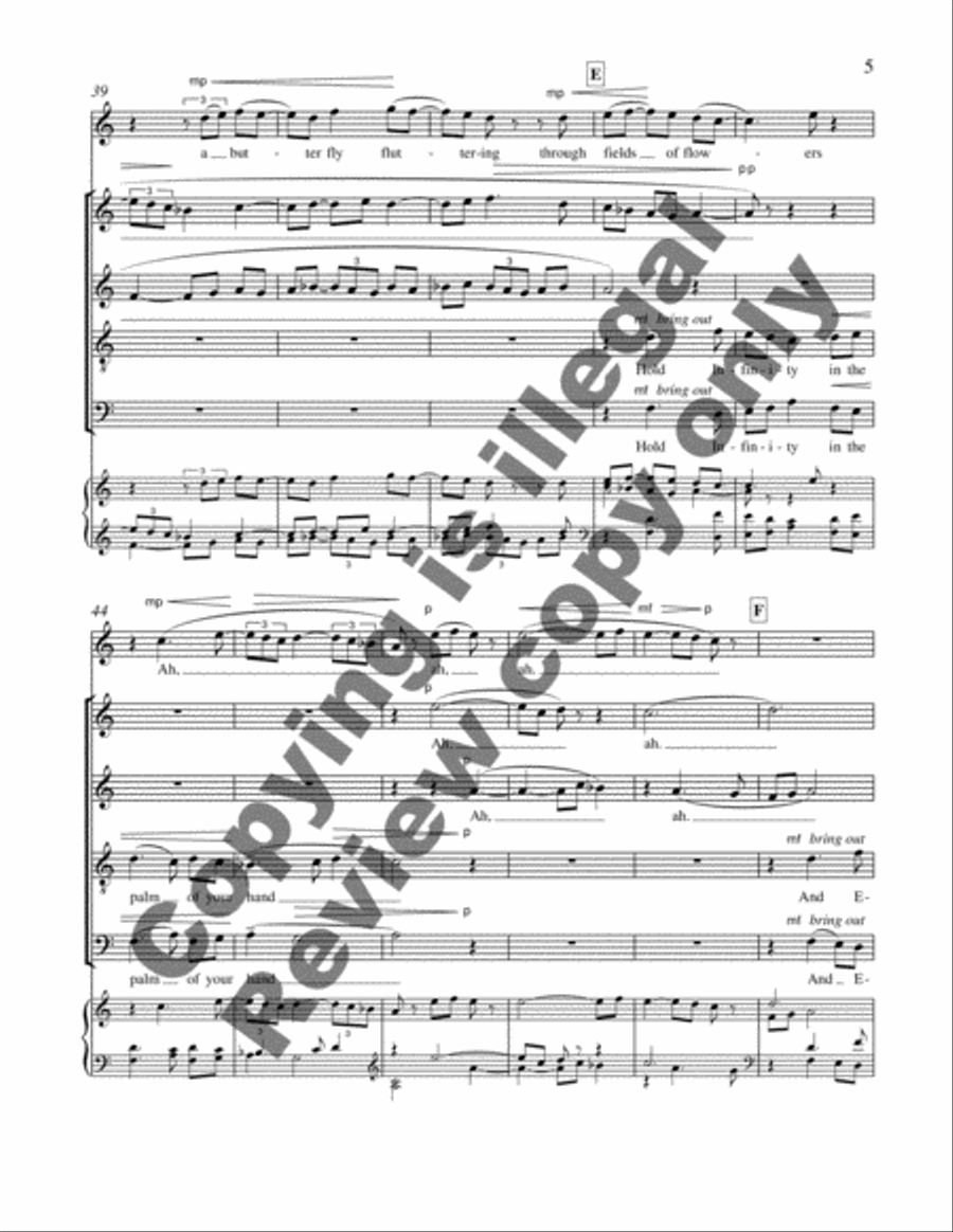 Infinity to Dwell: 4. Butterflies Afield SSATB scores gallery preview page 10