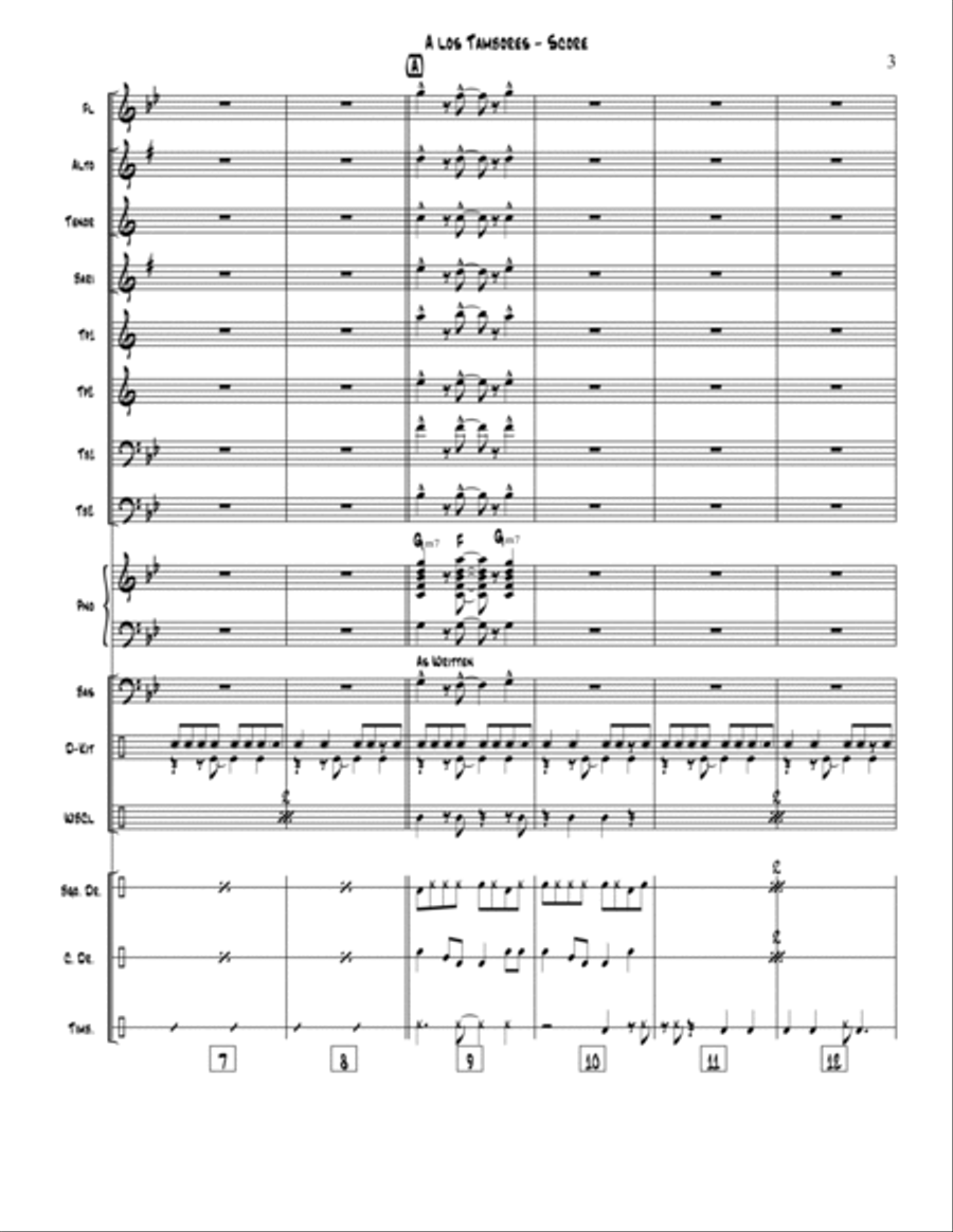 A los Tambores Jazz Ensemble scores gallery preview page 3