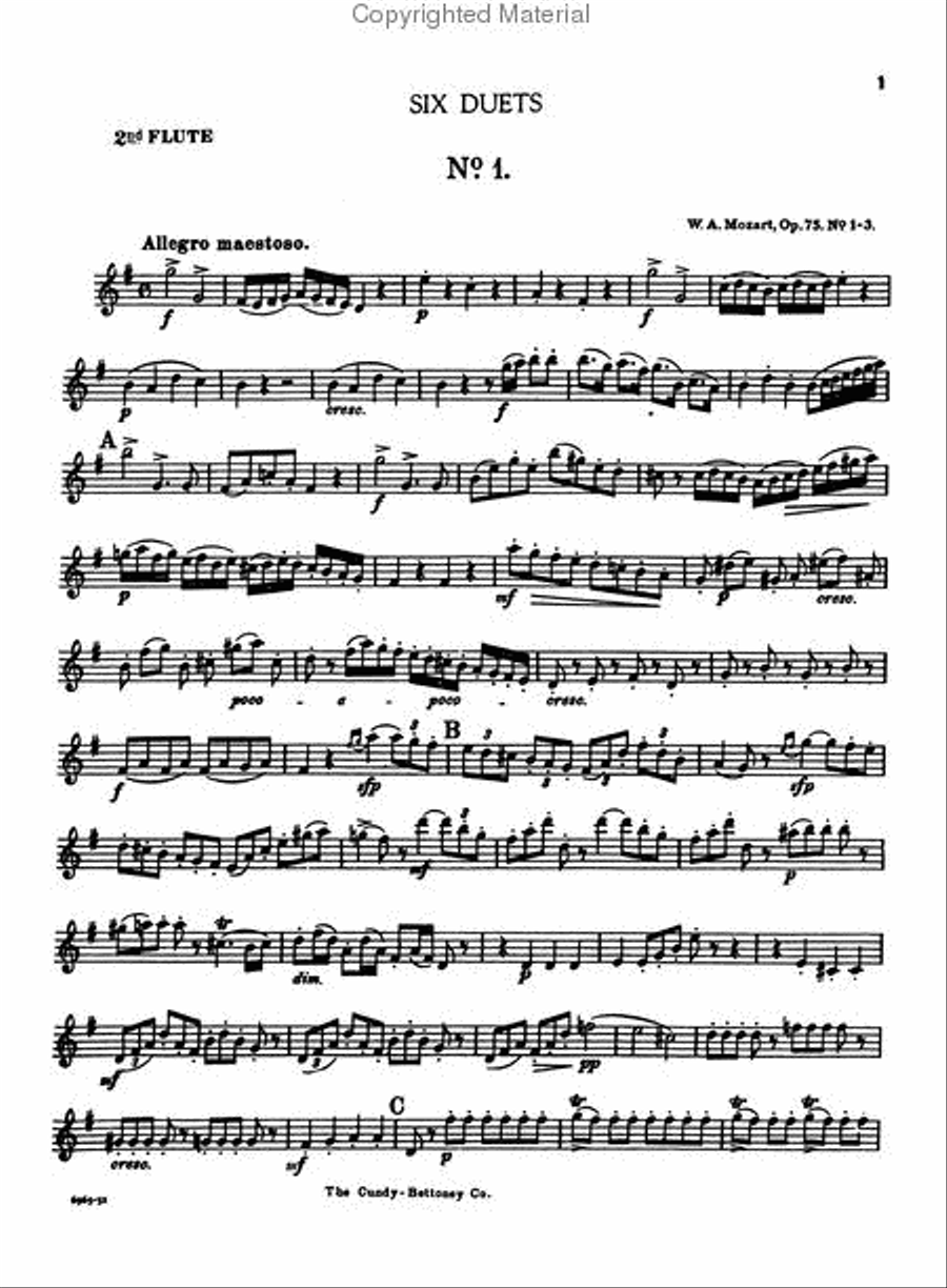 Six Duets Flute Duet scores gallery preview page 4