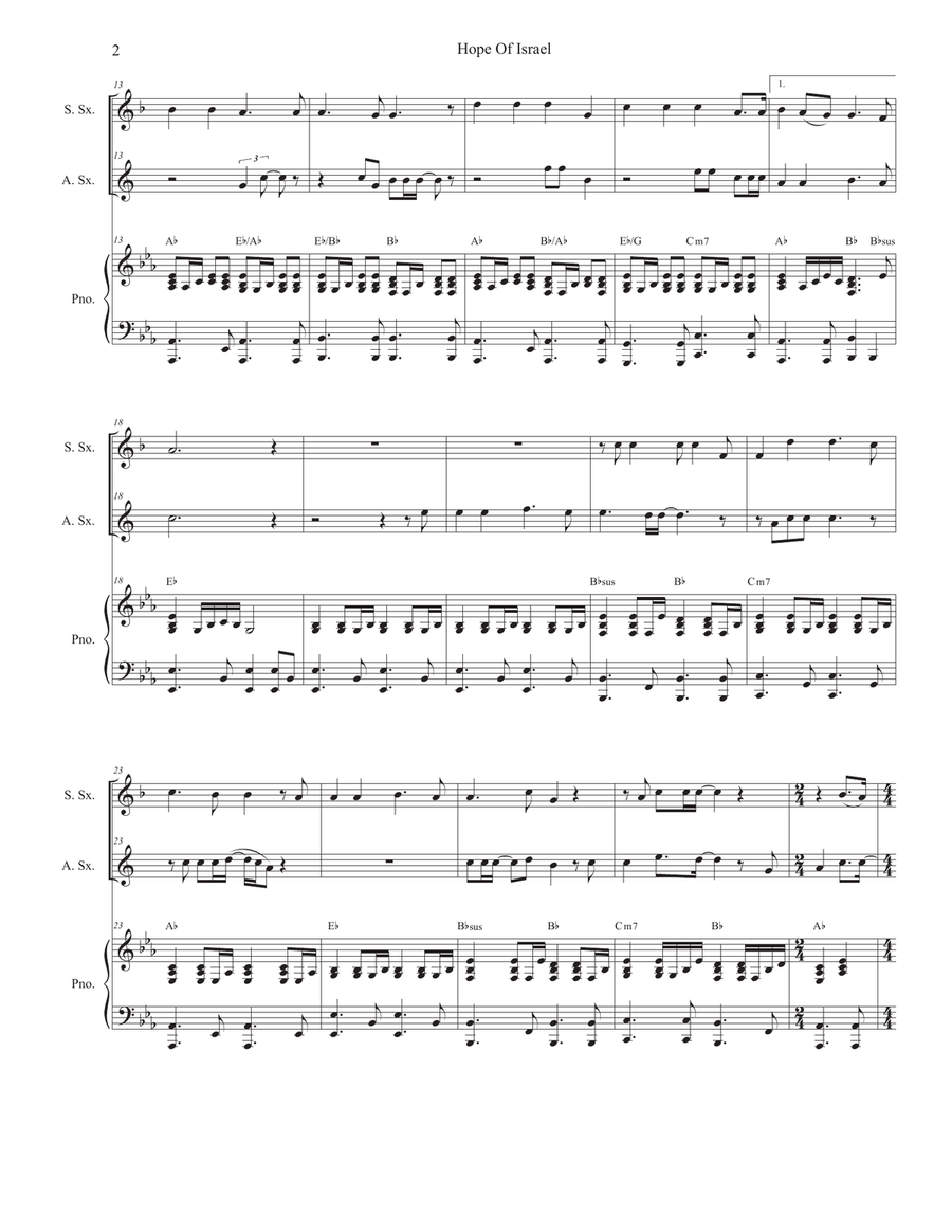Hope Of Israel Hope Of Israel Soprano Saxophone scores gallery preview page 2