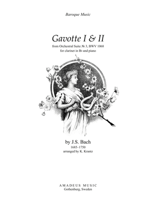 Gavotte 1 & 2 BWV 1068 for clarinet in Bb and piano