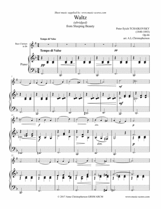 Book cover for Sleeping Beauty Waltz - Bass Clarinet and Piano