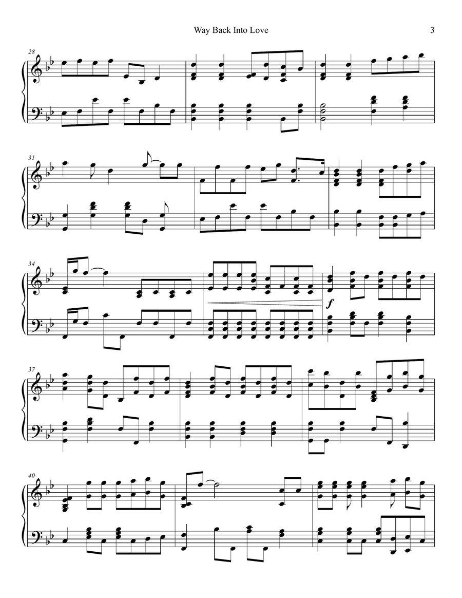 Way Back Into Love Piano Solo scores gallery preview page 3