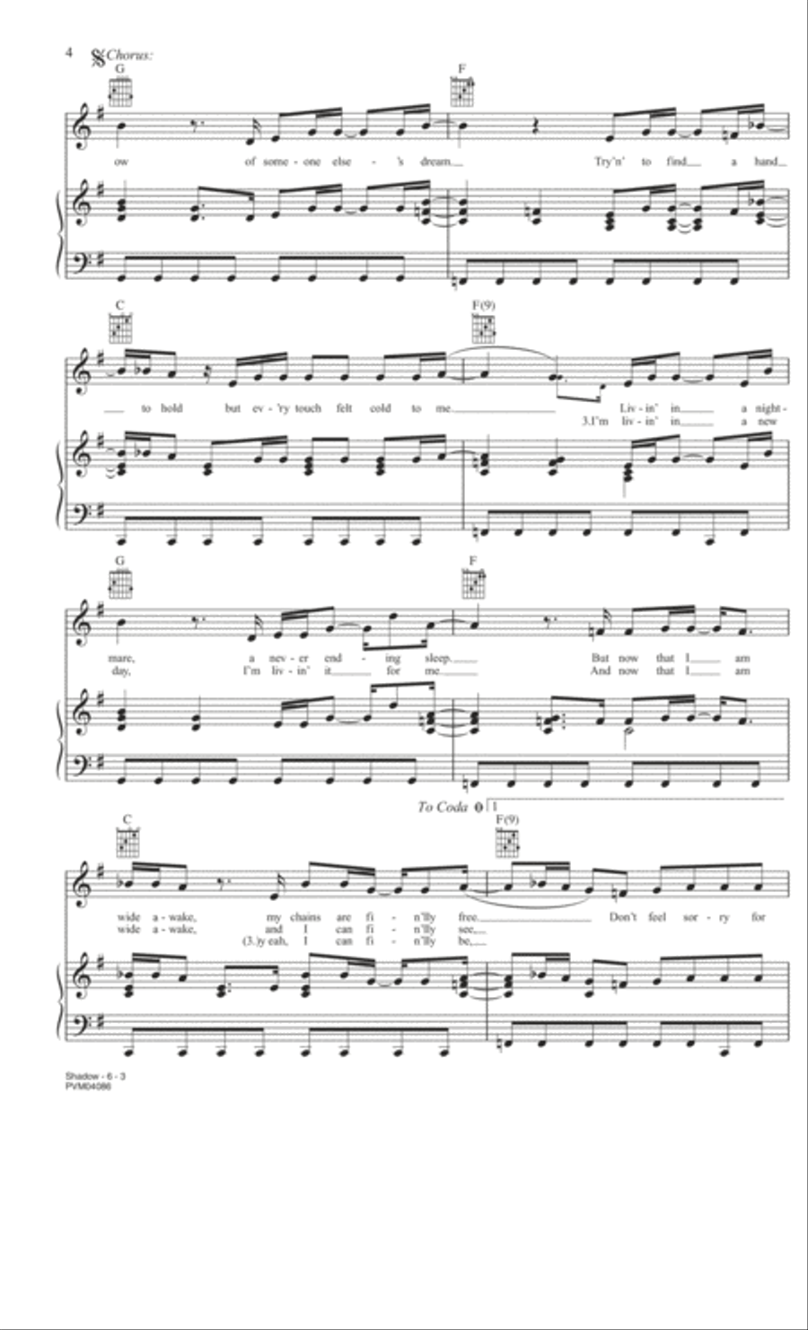 Shadow Shadow Piano, Vocal, Guitar scores gallery preview page 3