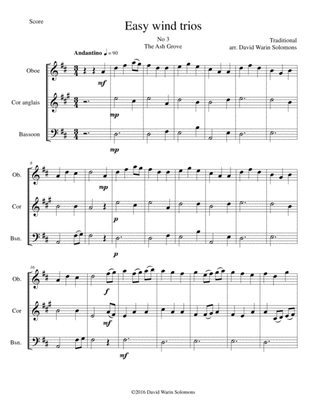 The Ash Grove (Llwyn Onn) for double-reed trio (oboe, cor anglais, bassoon)