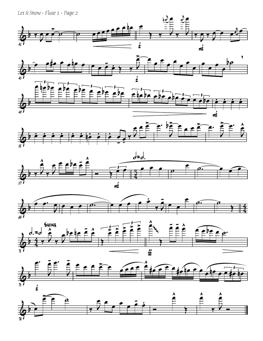 Let It Snow! Let It Snow! Let It Snow! Flute Quartet scores gallery preview page 2