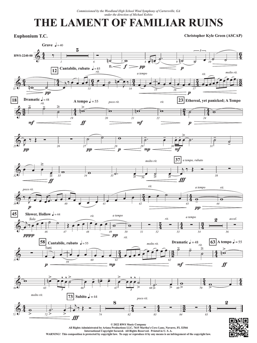 The Lament of Familiar Ruins: Baritone T.C.