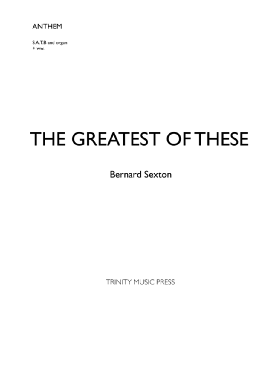 The Greatest of These The Greatest of These 4-Part scores gallery preview page 1