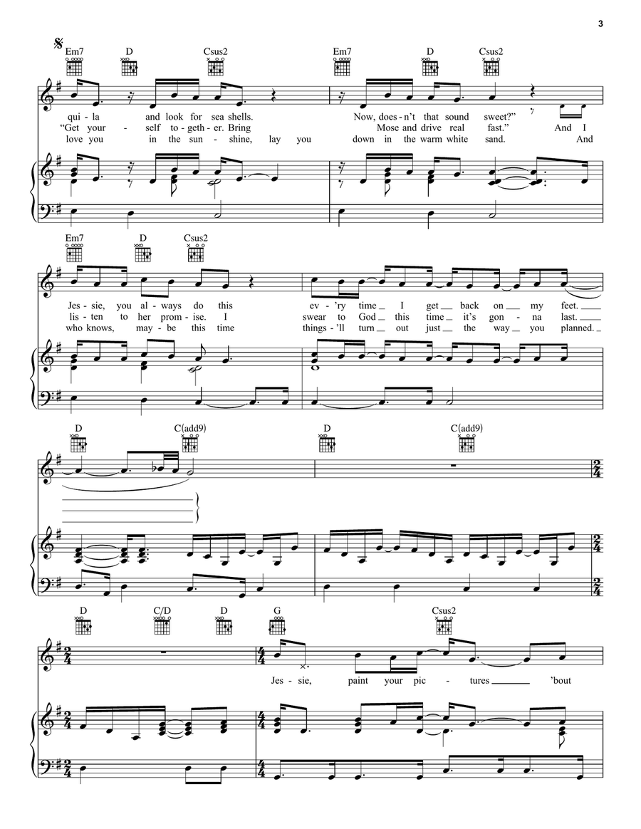 Jessie Piano, Vocal, Guitar scores gallery preview page 3
