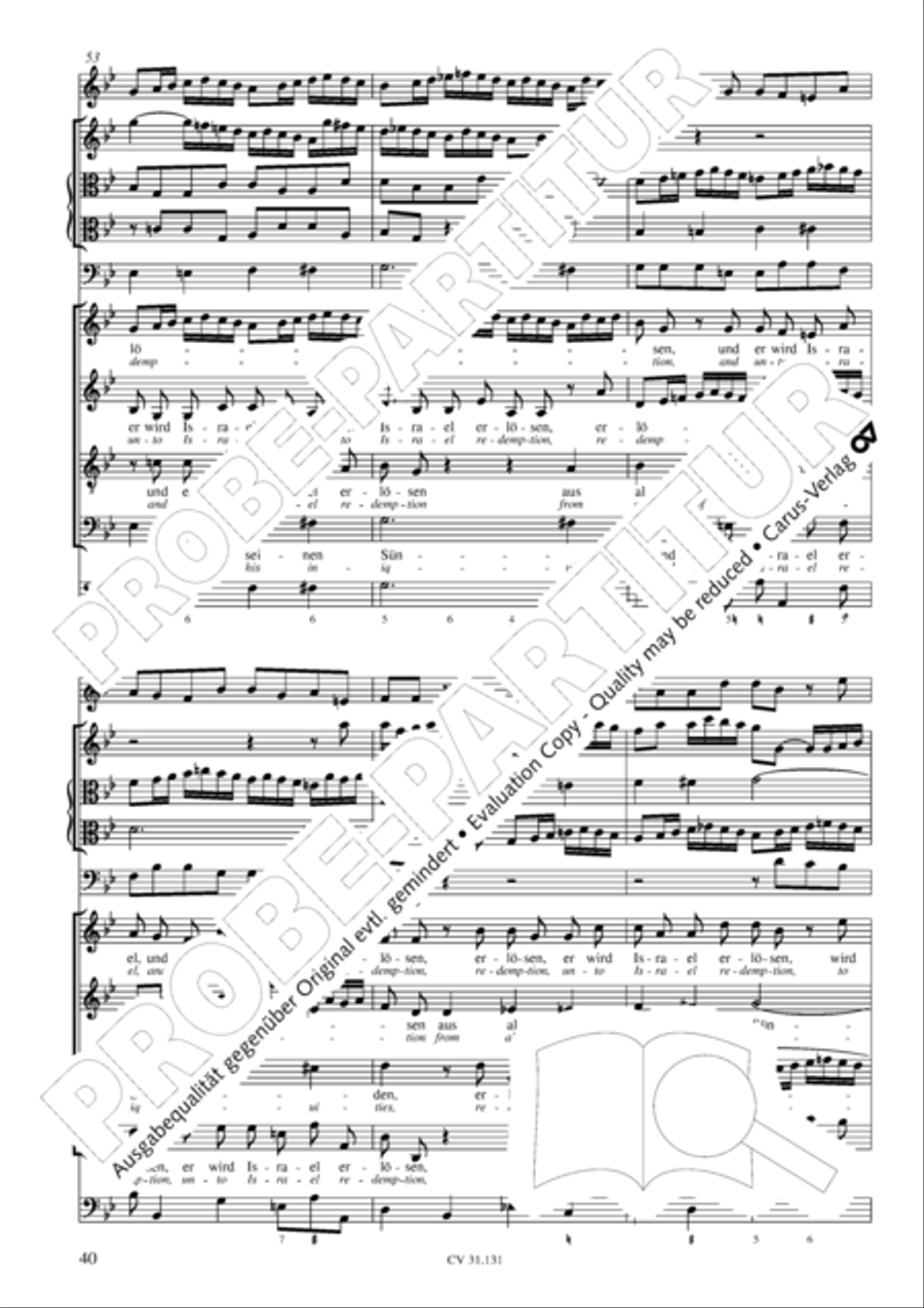 Form the deep, Lord, cried I, Lord, to Thee (Aus der Tiefe rufe ich, Herr, zu dir) 4-Part scores gallery preview page 41