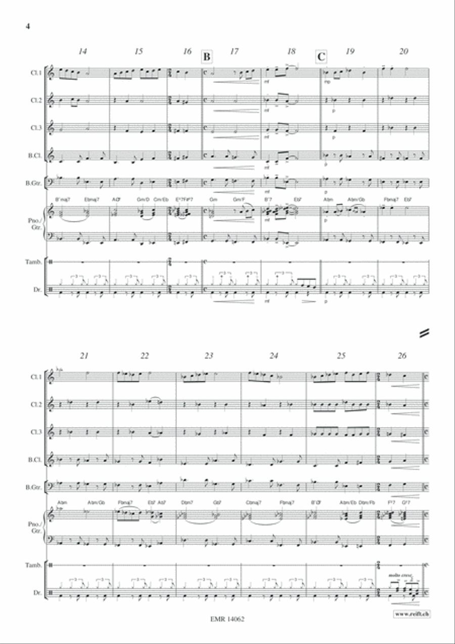 Ox And Donkey Blues Clarinet Quartet scores gallery preview page 5