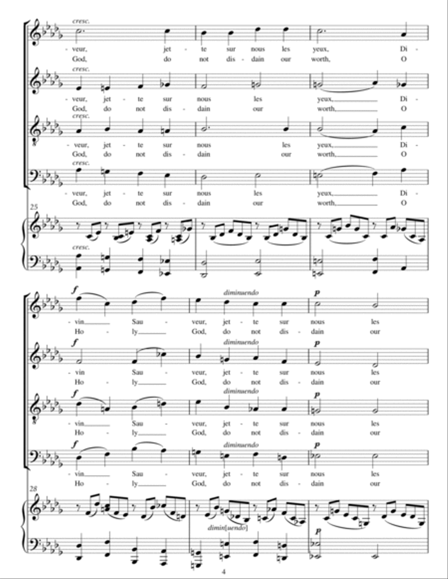Cantique De Jean Racine Cantique De Jean Racine 4-Part scores gallery preview page 4