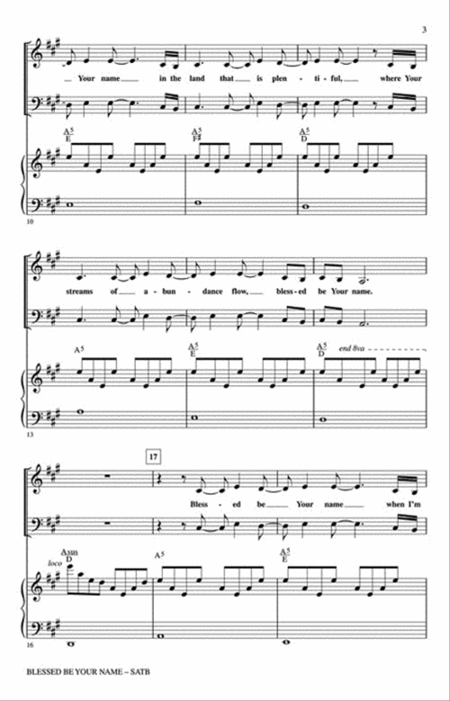 Blessed Be Your Name 4-Part scores gallery preview page 3