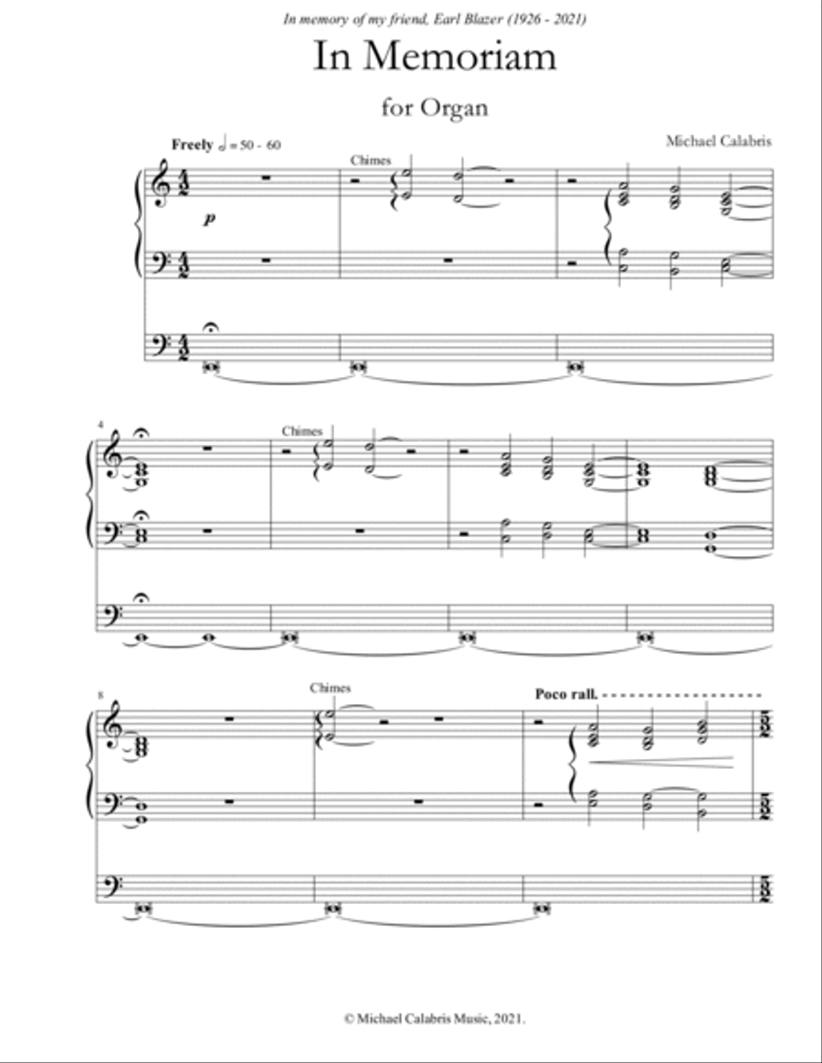 In Memoriam (for Organ)