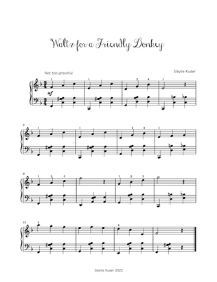Waltz for a Friendly Donkey for Early Intermediate Solo Piano
